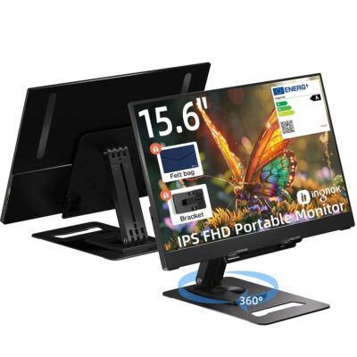 15.6” FHD IPS Portable Monitor – Ultra Slim External Screen with USB C/HDMI for Laptop, Mac, PC, Phone, PS4, PS5, Switch