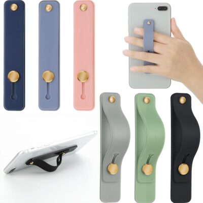 6 Pieces Telescopic Phone Grip Holder Stand With Finger Strap for Smartphones – Soft Colors