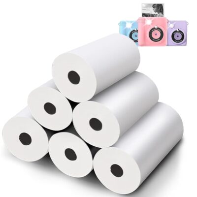 6 Rolls Camera Printer Paper – GKTZ Kids Instant Print Camera – HD Printing Thermal Print Paper Set – Refill Replace Camera Printer Paper