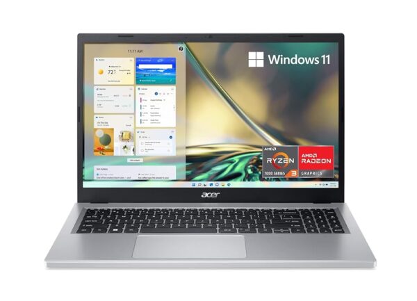 Acer Aspire 3 A315-24P-R7VH Slim Laptop | 15.6" Full HD IPS Display | AMD Ryzen 3 7320U Quad-Core Processor | AMD Radeon Graphics | 8GB LPDDR5 | 128GB NVMe SSD | Wi-Fi 6 |...