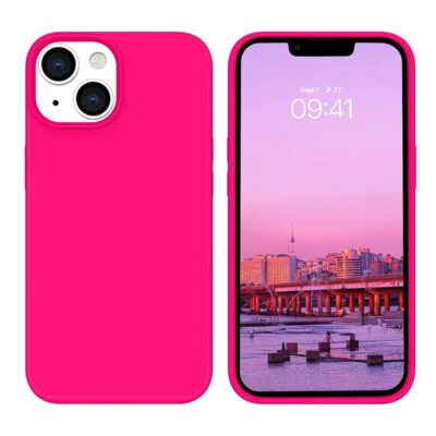 BENTOBEN Compatible with iPhone 14 Case, Soft Silicone Gel Rubber Bumper Microfiber Lining Hard Back Shockproof Protective Phone Cover for iPhone 14 6.1″, Hot Pink