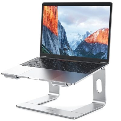 BESIGN LS03 Aluminum Laptop Stand, Ergonomic Detachable Computer Stand, Riser Holder Notebook Stand Compatible with Air, Pro, Dell, HP, Lenovo More 10-15.6″ Laptops, Silver