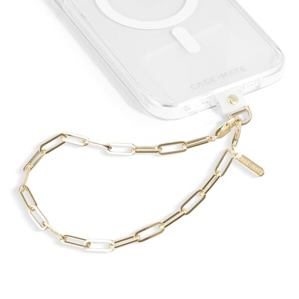 Case-Mate Phone Charm with Gold Metal Chain | Detachable Anti Theft Phone Strap | Hands-Free iPhone Wrist Strap for Women | Phone Chain Wristlet - Fits Apple, Samsung, Google...