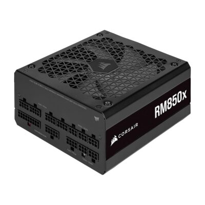 CORSAIR RM850x Fully Modular ATX Power Supply – 80 PLUS Gold – Low-Noise Fan – Zero RPM – Black