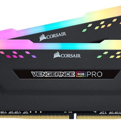 CORSAIR VENGEANCE RGB PRO DDR4 RAM 32GB (2x16GB) 3200MHz CL16-20-20-38 1.35V Intel AMD Desktop Computer Memory – Black (CMW16GX4M2C3200C16)