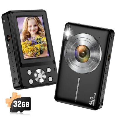 Digital Camera, 2024 Upgraded 1080P 44MP Digital Cameras for Kids, Digital Point and Shoot Camera with 16X Zoom, 32GB SD Card, Time Stamp, Compact Small Travel Camera for Boys…