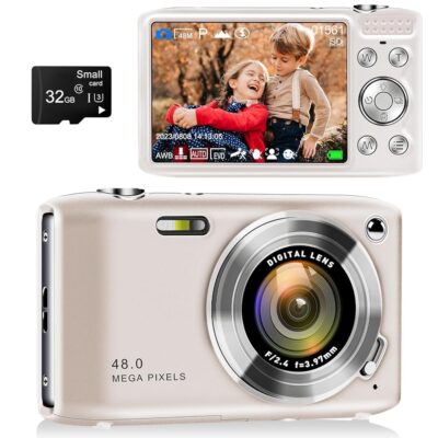 Digital Point and Shoot Camera, Compact Digital Camera with 2.88′ IPS Screen 48MP 4K for Photo and Video, Small Digital Camera Support 16X Zoom Macro Mode and Flash, Beginner…