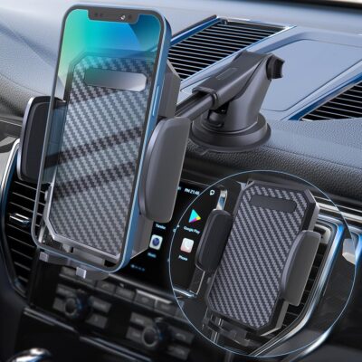 FBB Phone Mount for Car, [ Off-Road Level Suction Cup Protection ] 3in1 Long Arm Suction Cup Holder Universal Cell Phone Holder Mount Dashboard Windshield Vent Compatible with…