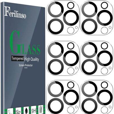 Ferilinso [6 Pack] Camera Lens Protector for iPhone 14 Pro Max iPhone 15 Pro Max iPhone 14 Pro iPhone 15 Pro Accessories camera screen Cover 9H Glass Unbreakable Protection Case…