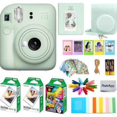 Fujifilm Instax Mini 12 Instant Film Camera Bundle with Accessories (Mint Green)