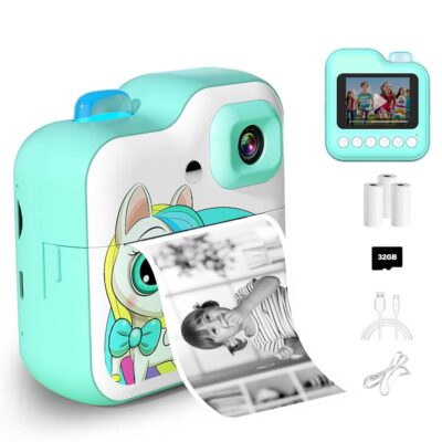 Instant Print Camera for Kids, Christmas Birthday Gifts for Girls Boys, Selfie Digital Camera with Videorecord/Mini-Games, Portable Travel Camera Toy for 6+ Years Old Girl with…