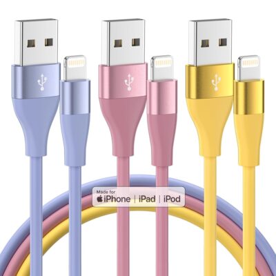 iPhone Charger 3Pack 10FT Apple MFi Certified Lightning Cable Fast Charging iPhone Charger Cord Compatible with iPhone 14 13 12 11 Pro Max XR XS X 8 7 6 Plus SE and More – Colorful