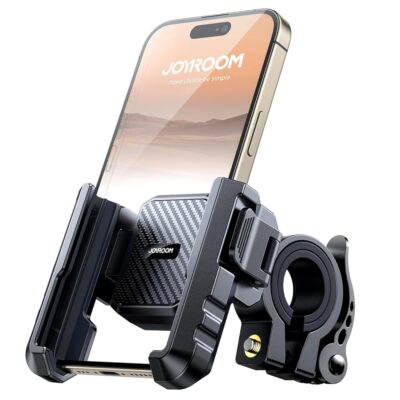 JOYROOM Motorcycle Bike Phone Holder Mount – [Not Block Camera] Bicycle Phone Holder Handlebar Cell Phone Clamp – [Silicone Wrapped] Scooter Phone Holder for iPhone Samsung…