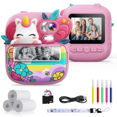 Kids Camera Instant Print, Camera for Kids with Printable Photos, Toddler Camera Toys for Children Ages 3-14, Digital Camera for Girls 4 5 6 7 8 9 10 11 12 13 Years Old