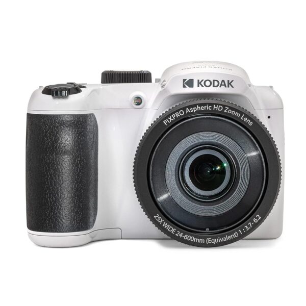 KODAK PIXPRO AZ255-WH 16MP Digital Camera 25X Optical Zoom 24mm Wide Angle Lens Optical Image Stabilization 1080P Full HD Video 3" LCD Vlogging Camera (White)