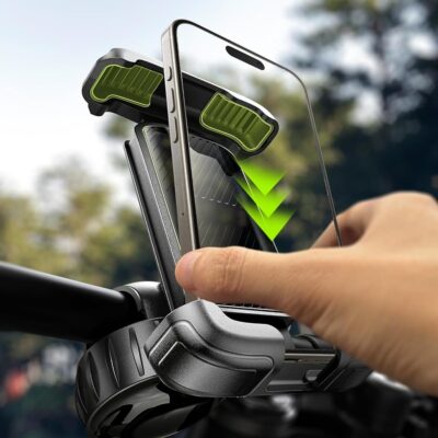 LISEN Bike Phone Holder, [2024 Upgrade] Motorcycle Phone Mount, Bicycle Phone Holder, Handlebar Phone Mount, for iPhone Bike Mount, Bike Accessories, Bicycle Accessories for…