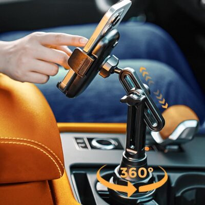 LISEN Cup Holder Cell Phone Holder for Car Mount, 2024 New Car Cup Phone Holders for Your Car Adjustable Cell Phone Holder Car Accessories Trucks Golf Cart for iPhone Samsung…