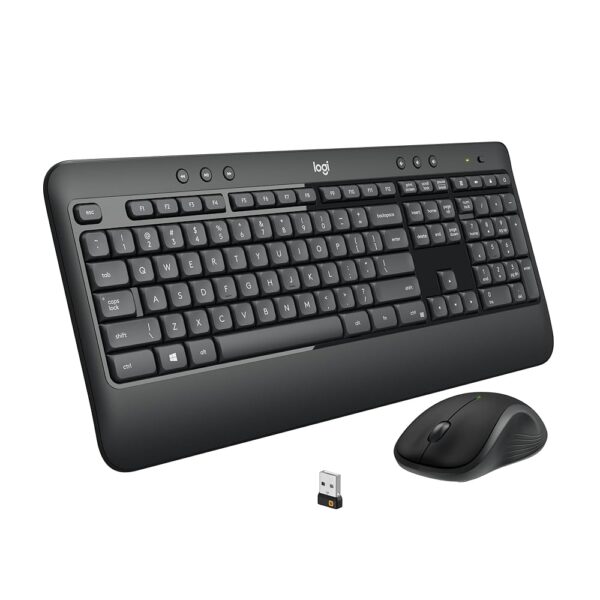 Logitech MK540 Advanced Wireless Keyboard and Mouse Combo for Windows, 2.4 GHz Unifying USB-Receiver, Multimedia Hotkeys, 3-Year Battery Life, for PC, Laptop