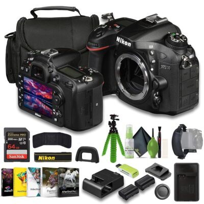 Nikon D7200 24.2 MP DX-Format Digital SLR Camera + EN-EL15C Battery + External Charger + Extreme PRO 64GB Card + Card Reader + Hand Strap + 12 Inch Flex Tripod + Photo Editing…