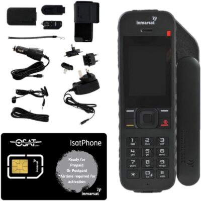 OSAT Inmarsat IsatPhone 2.1 Satellite Phone Telephone Handset with Prepaid/Postpaid SIM Card – Ready to Activate – Voice, SMS Messenging, GPS Tracking, Global Coverage, SOS…