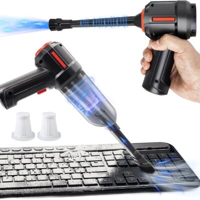 PeroBuno 3-in-1 Computer Vacuum Cleaner – Air Duster – for Keyboard Cleaning – Cordless Canned Air – Powerful 45000RPM – Energy-Efficient – Compressed Air