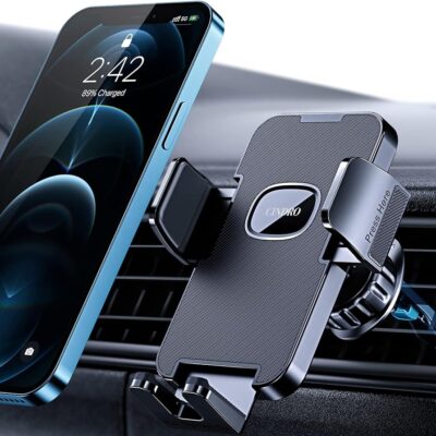 Phone Holder Car [Upgrade Clip Never Fall] Car Phone Holder Mount Automobile Air Vent Hands Free Cell Phone Holder for Car Fit for All Car Mount for iPhone Android Smartphone