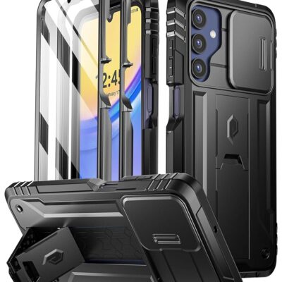 Poetic Revolution Case for Samsung Galaxy A15 5G,[Slide Camera Cover],[20FT Mil-Grade Drop Tested], Full-Body Military Grade Rugged Shockproof Cover with Kickstand and…