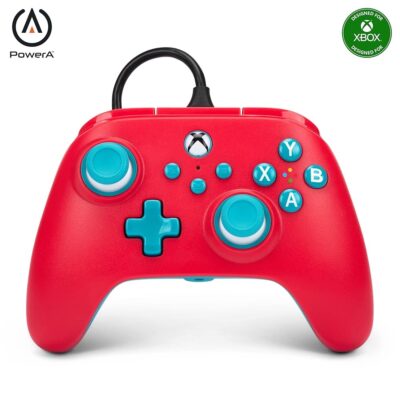 PowerA Nano Enhanced Wired Controller for Xbox Series X|S – Red Sky, portable, compact, gamepad, wired video game controller, gaming controller, works with Xbox One and Windows…