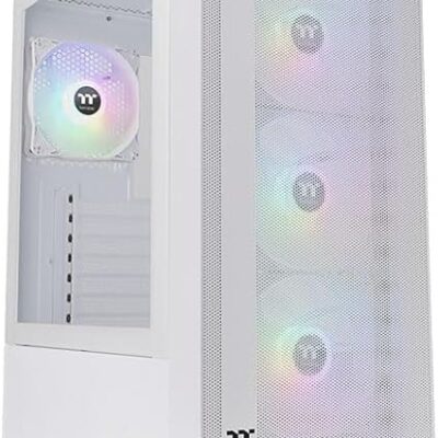 S200 Plus TG ARGB Snow Mid Tower Computer Chassis; 4 x 120mm ARGB Fans Pre-Installed; Mesh Front Panel; TG Side Window; CA-1X2-00M6WN-01; 3 Year Warranty