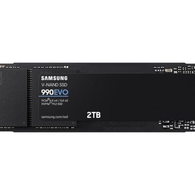 SAMSUNG 990 EVO SSD 2TB, PCIe Gen 4×4, Gen 5×2 M.2 2280 NVMe Internal Solid State Drive, Speeds Up to 5,000MB/s, Upgrade Storage for PC Computer, Laptop, MZ-V9E2T0B/AM, Black