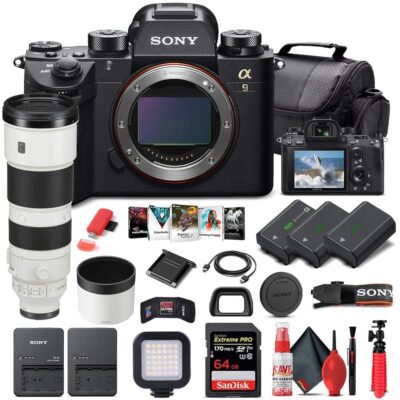 Sony Alpha a9 II Mirrorless Digital Camera (Body Only) (ILCE9M2/B) + Sony FE 200-600mm Lens + 64GB Memory Card + 2 x NP-FZ-100 Battery + Corel Photo Software + Case + External…