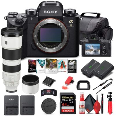 Sony Alpha a9 II Mirrorless Digital Camera (Body Only) (ILCE9M2/B) + Sony FE 200-600mm Lens + 64GB Memory Card + NP-FZ-100 Battery + Corel Photo Software + Case + External…