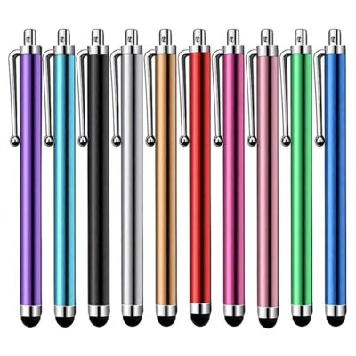 Stylus Pen [10 Pack] Universal Capacitive Touch Screen Pens for Tablets, iPad Mini, iPad Pro, iPad Air, Smartphones, Samsung Galaxy – Multiple Colors