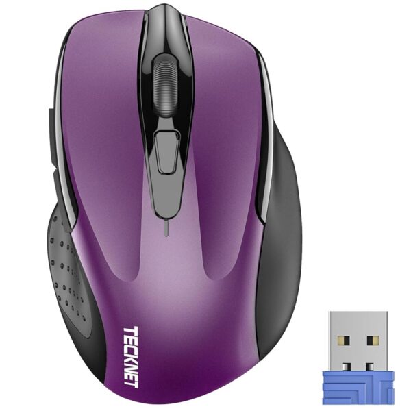 TECKNET Wireless Mouse, 2.4G Ergonomic Optical Mouse, Computer Mouse for Laptop, PC, Computer, Chromebook, Notebook, 6 Buttons, 24 Months Battery Life, 2600 DPI, 5 Adjustment...