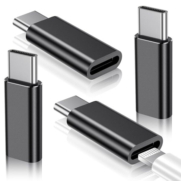 Temdan 4 Pack Lightning to USB C Adapter for iPhone 15/16 Pro/16 Pro Max/Plus,Samsung S24, Serial Adapter,Type C Charger Connector Cable,for iPhone 16/15 Charger,iPhone 16/15...