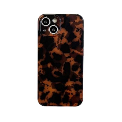 Tortoise Shell Retro Phone Case Compatible with iPhone 13 2021 Chic Amber Brown Leopard Stylish Classic Soft Slim Protective Cover for iPhone13 6.1inch