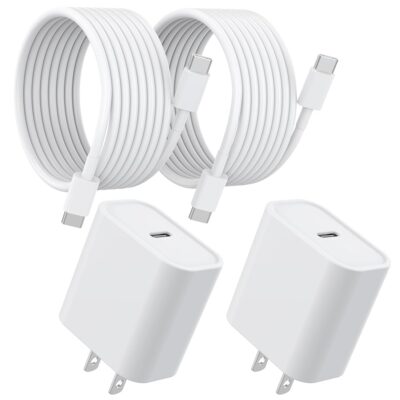 USB C Charger for iPhone 16 15 Charger, 2 Pack 20W PD USB C Fast Charger Plug with 6FT USB C to C Cable for iPhone 16 15/15 Plus/15 Pro/15 Pro Max, iPad Pro/Air/Mini Type C…