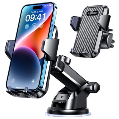 VANMASS 【65+LBS Strongest Suction & Military-Grade 2024 Ultimate Car Phone Mount【Patent & Safety Certs】 Cell Phone Holder Truck Stand for Dashboard Windshield Vent for iPhone 16…