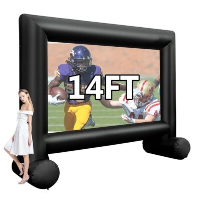 14ft Inflatable Movie Screen, Outdoor Projector Screen, Front/Rear Projection, Including Blower, Pedestal, Straps and Storage Bag