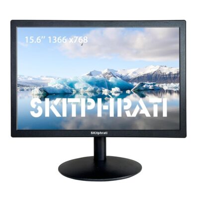 15.6 Inch PC Monitor, FHD 1366×768 Desktop Display with HDMI VGA Ports, VESA Mounting, LED Monitor for PC, Laptop and Computer, Black