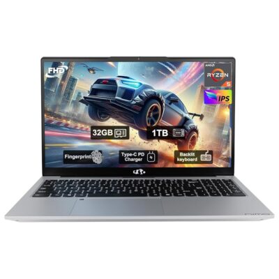 15.6″ Laptop, FHD IPS 1920 * 1080 Display, 32GB RAM 1TB SSD, AMD Ryzen 5(Beat i3-1215U, 4 Cores Up to 3.7GHz), 2 Years Warranty, 90 Days Return, Fingerprint, Backlit Keyboard,…