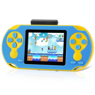 16 Bit Handheld Game Console for Kids, Video Game Console with Built in 230 HD Games, 3.0” Screen Gaming Consoles with 3 Game Cartridges, Portable Rechargeable Game Console for…