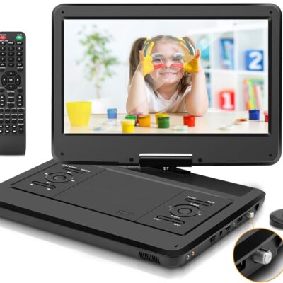 16.5″ Portable TV/DVD Player Combo with 14.0″ Large HD Swivel LED Screen and Digital TV ATSC Tuner/HDMI/USB/AV/Audio, Built-in Battery, Dual High Volume Stereo Speakers