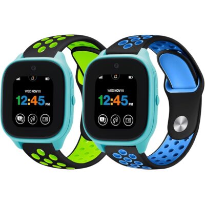 2 Pack Silicone Sport Bands Compatible with Gizmo Watch 3/3 Adventure/2/1,Gabb Watch 3/2/1,SyncUP Watch,Cosmo JrTrack 3/2 SE/2/JrTrack Band for Kids,20mm Soft Breathable watch…