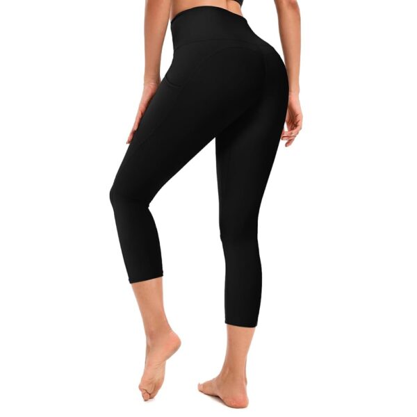 2024 Upgraded High Waist Yoga Capri Leggings Workout Running Tummy Control Pants for Women with Pockets