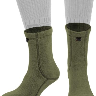 281Z Military Warm 6 inch Liners Boot Socks – Outdoor Tactical Hiking Sport – Polartec Fleece Winter Socks (Green Khaki)