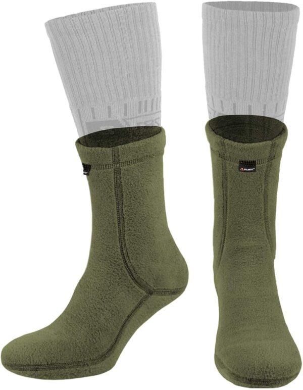 281Z Military Warm 6 inch Liners Boot Socks - Outdoor Tactical Hiking Sport - Polartec Fleece Winter Socks (Green Khaki)