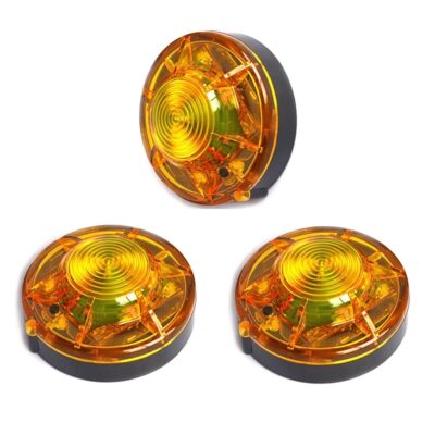 3 Pack LED Road Flares Roadside Flashing Emergency Lights Beacon with Magnetic Base for Vehicle and Outdoor Sports.(Yellow)