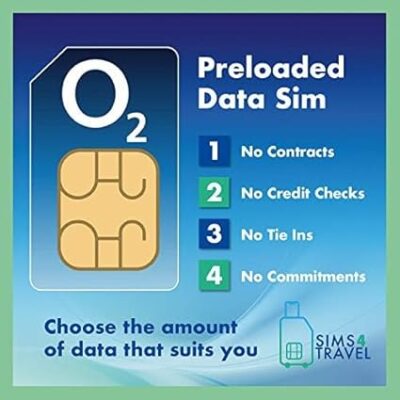 $49 Sims4Travel Data Prepaid O2 Data Plan. 25GB of 4G/5G Data for use in 70+ Countries Worldwide (Valid for 30 Days). Easy to Renew. (3-in-1 SIM Card). Incudes The Carribbean,…