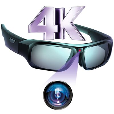 4K Camera Glasses, Upgrade Smart Sunglasses with Camera, Video Glasses with UV Protection for Outdoor Activities, Eye Glasses Camera for Travel